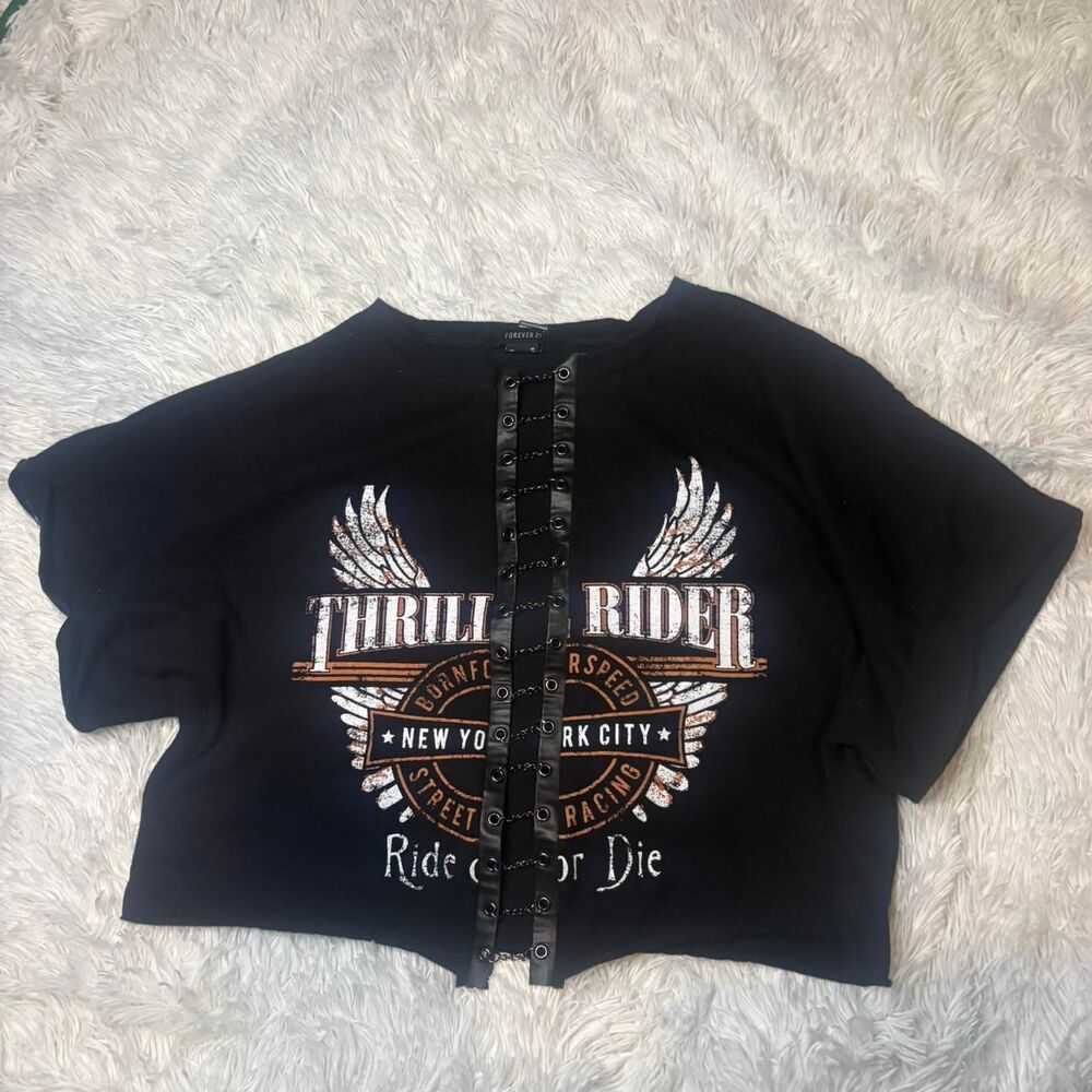 Forever-21 Women's Black Crop-top